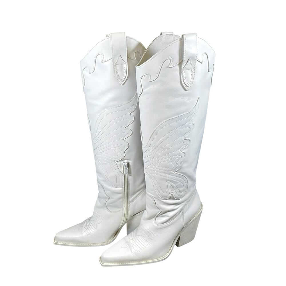 Lintervalle Knee High Butterfly Leather Western Boots - EU38/US7.5